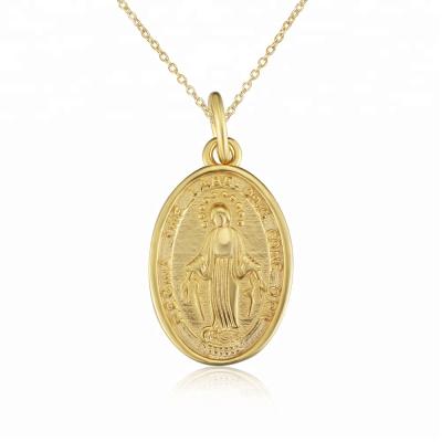 China Wholesale Custom Catholic Virgin Mary Religious Gold Charms America Jewelry Pendant Necklace for sale