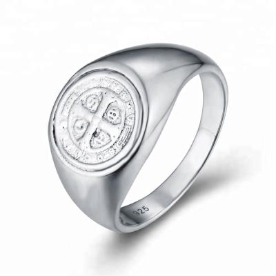 China Wholesale Popular 925 Sterling Silver Templar Seal Cross Ring Jewelry for sale