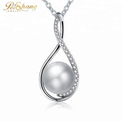 China TRENDY Pearl Bead Jewelry Mounting Silver Cultured Freshwater Pearl Necklace for sale