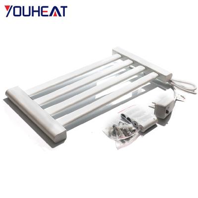 China Black And White Electric Heater 220V Heating Towel Rack Drying Rack For Bathroom for sale