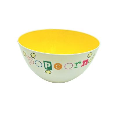 China Single Wall Plastic Round Popcorn Bowl Salad Bowl Candy Color Can Be Customized LOGO PP Bowl for sale