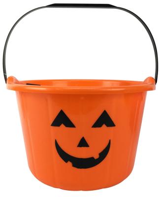 China Halloween PP Plastic Pail Printed Pumpkin Bucket for sale