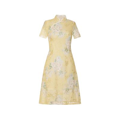 China Women Cheongsam Dress Spring Female Chinese Style Chinese Aodai Printing Improved Version Of The Dress for sale