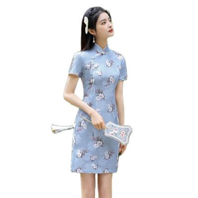 China High Quality Improved Chinese Daily Dress Wind Cheongsam Dress Retro Long Cheongsam Dress Customized Size Customized Size Elegant Chinese Daily Dress for sale