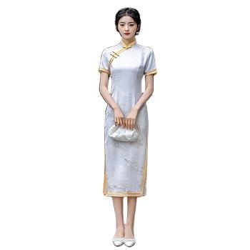 China New Season Discount Women Cheongsam Dress Long Customized Size by Modern Chinese Traditional Clothing for sale