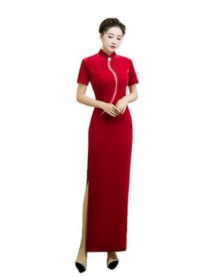 China Autumn Winter Chinese Style Cheongsam Retro Celebrity Girl Long Cheongsam Elegant Temperament Young Customized Size for sale