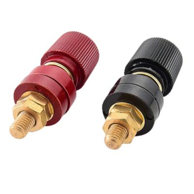 China Wire Connecting 10mm Universal Battery Pole Terminal Block Copper Block Battery Power Junction Terminal Current Binding Pole for sale