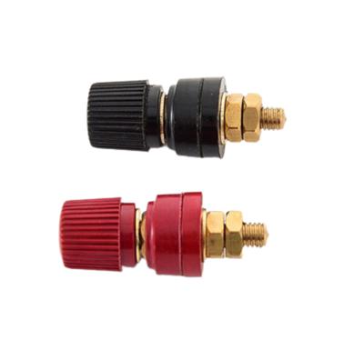 China Wire Connecting M6 Battery Power Source Binding Post Terminals Screw On Threaded Type Black Red Power Terminals for sale