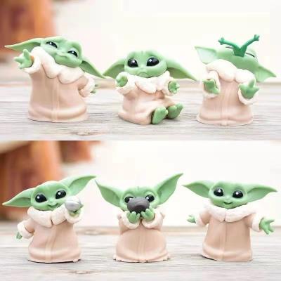 China PVC 6 Pcs / Set Baby Kid Yoda Figure Kawaii Mini Dolls Q Version Master Tall Cute Lovely Jedi Order Ornaments for sale