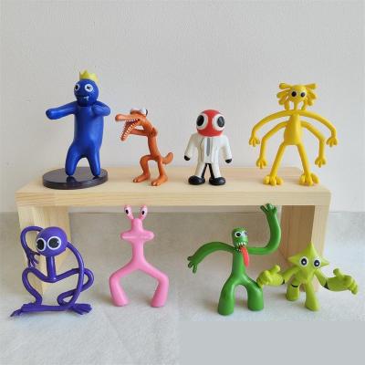 China PVC 8 ​​Pcs/Yellow Rainbow Model Cake Decoration Blue Green Friend Character 6-10cm Mini Figure Game Periphery Doll Set for sale