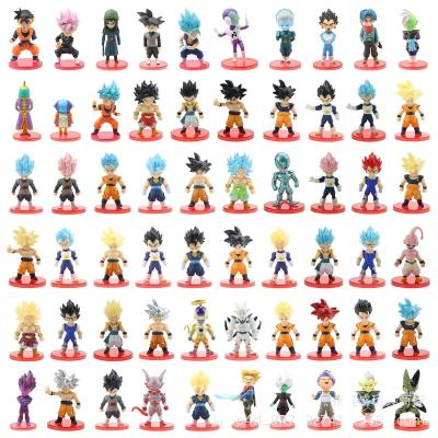 China PVC Dragon Mini Balls Figure Wholesale 78pcs 18+18+21+21 4 Set 6-8cm Vegeta Action Figures With Base Model Anime Character Dolls Gifts for sale