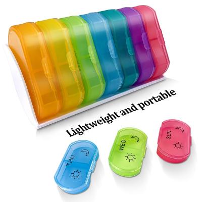 China Eco-Friendly Portable Pill Organizer 7 Day Pill Box Pill Storage Case for Home and Travel for sale