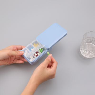 China Portable Pill Organizer Pill Box Hot Sale Medicine Box Organizer Storage Small Travel Pill Case with 6 Compartment Pill Holder for Vitamin Pill Box for sale