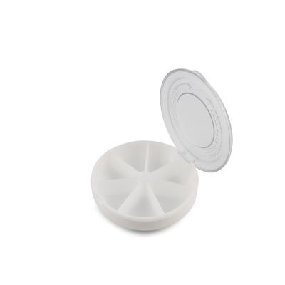 China 7 Compartments White Pill Packing Mini Portable Pill Case For Home And Travel for sale