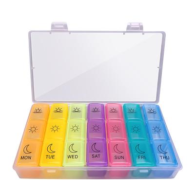 China China Supplier Pill Box 21 Cases Viable Weekly Plastic Portable Pill Box Plastic Medicine Case for sale