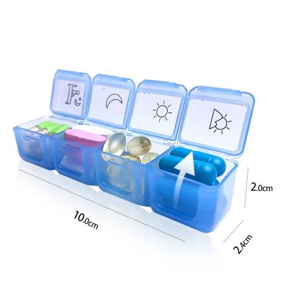 China Economic Viable 28 Compartment Pill Box Cute Rainbow Color Pill Box 7 Day Weekly Pill Case for sale