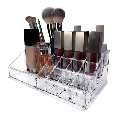 China Viable Clear Acrylic Lipstick Holder Display Stand Cosmetic Makeup Organizer Lipstick Organizer for sale