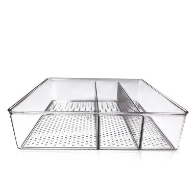 China New Fashion Cosmetics Sustainable Storage Rack Large Clear Makeup Organizer Tray for sale