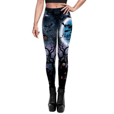 China Digitally Printed Elastic Sustainable Women's Halloween Sports Yoga Pants Yoga Pants Fishing Hip Gaiters Running Pants for sale