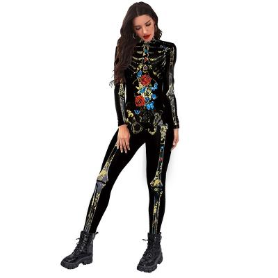 China 2022 Viable Sexy Halloween Jumpsuit 3D Digital Print Jumpsuit Long Sleeve Jumpsuit for sale