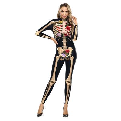 China 2022 New Pink 3d Stage Sustainable Human Skeleton Performance Clothing Tight Fit Elastic One Piece Clothing for sale