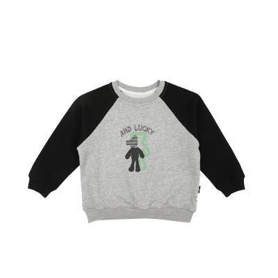 China Children's Sweater Anti-Shrink Autumn Boys Clothes Korean Style Cartoon Raglan Long Sleeve Tops Color Matching Pullover Baby Boy for sale