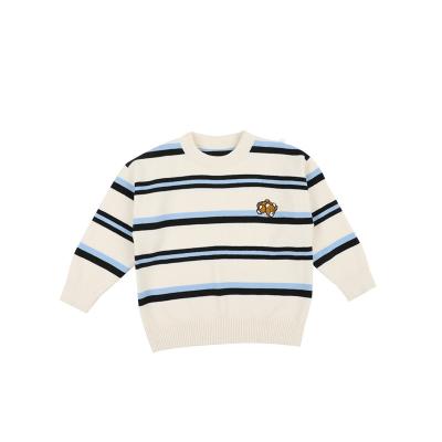 China Korean version cartoon embroidery of Autumn New Boy's foreign style striped QUICK DRY children's sweater basing sweater wholesale for sale