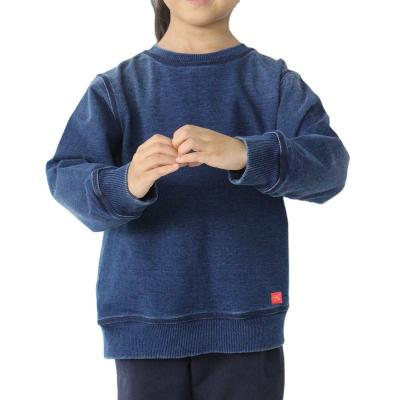 China New fashion breathable spring and autumn boys and girls knitted casual denim pullover sweatshirt for kids for sale