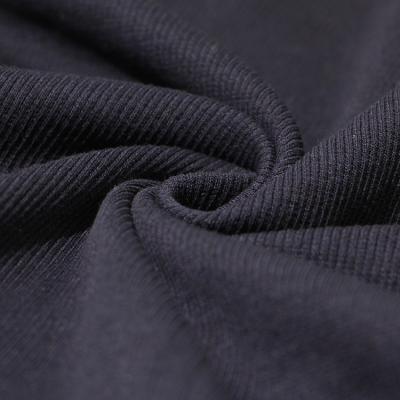 China Breathable hot sale 95%cotton 5%spandex denim knitted fabric 1*1/204 rib for garment for sale