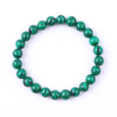 China Brazalete de cuentas de curación anti ansiedad de malaquita verde natural elástico en venta