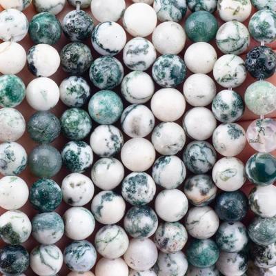 China 8mm Tree Agate Gemstone Beads Healing Crystal Stone Beads For Jewelry Making for sale