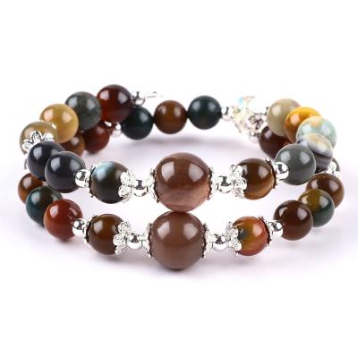 China Handgefertigt Edelstein Perlen Armband Natürliche Indische Achat Stein Armband Verstellbare Zauber Armband Für die Party täglich zu tragen zu verkaufen