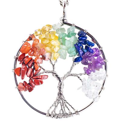 China Meditación espiritual Árbol de la vida Chakra de curación Piedra collar Joyería en venta