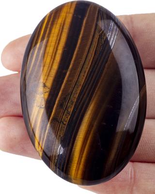 Cina Unisex Oval Tiger's Eye Palm Stone Pietra di preoccupazione irregolare per artigianato fai da te in vendita