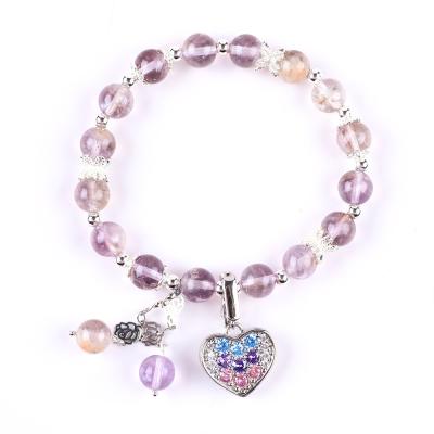 China Handgefertigtes Handgemachtes Lavendel Azeztulit Naturstein Perlen Armband zum Geschenk zu verkaufen