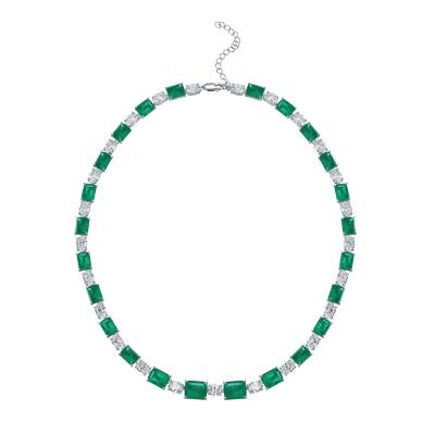 Cina Lussureggiante rosa / verde collana di gemme da sposa per matrimonio e regalo in vendita