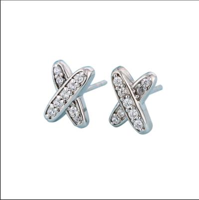 China X Forma 925 Moissanite Stud Aretes de plata esterlina Joyería en venta