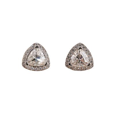 Κίνα Moissanite 925 Sterling Silver Stud Earrings Υποστήριξη OEM ODM προς πώληση