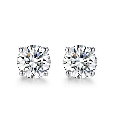 Chine 18 carats d'or Moissanite Boucles d'oreilles en diamant en or blanc Support personnalisé à vendre