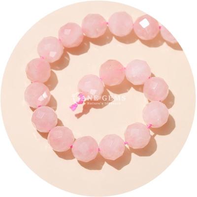 China Wholesale Authentic Natural Gemstone Loose Beads Faceted Crystal Loose Beads Rose Quartz Stone Beads for Crafting for sale