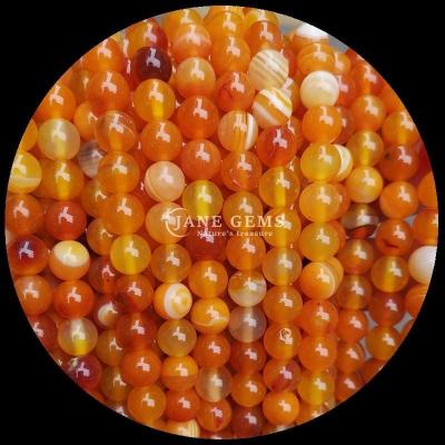 China Multi-color Round Cut Gemstone Beads Yellow Blue Striped Agate for DIY Jewelry Making and Healing Bracelets for sale