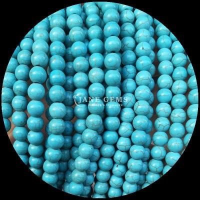 China DIY Juwelen maken Ronde gesneden edelsteen Turquoise kraalstrengen in 8 mm grootte en verschillende kleuren Te koop