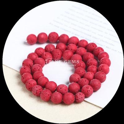 China Mehrfarbiger Edelstein Verschiedene Farben Natürlicher Lava-Stein Heilstein Loose Bead Strands für DIY Schmuck zu verkaufen