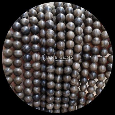 China Ronde vorm edelstenen kraal verschillende kleuren houten patroon losse kraal strengen perfect voor sieraden maken 8mm kraal grootte Te koop