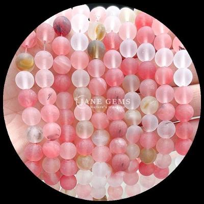 Cina Perle di gemme multicolori 8 mm Vari frosti di perle rotonde sciolte per la fabbricazione di braccialetti e collane in vendita