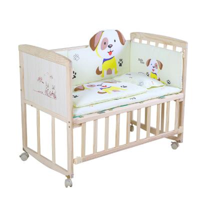 China Modern Hot Selling Environmental Protection Without Paint Wooden Baby Cribs For Newborn Baby for sale