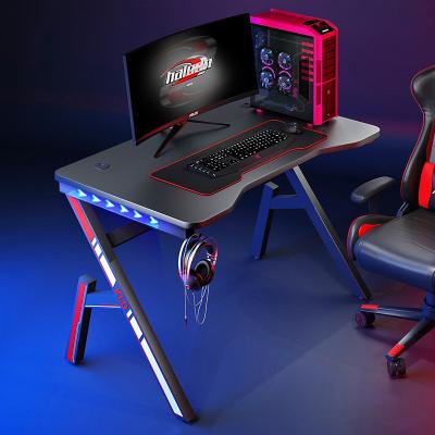 China Wholesale Hot Selling RGB Multi Color Gaming Computer Desk Factory Atmosphere LOL Lamp Gaming Computer Desk for sale