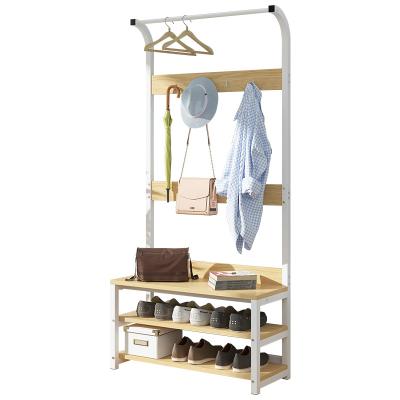 China Multi Function Coat Rack Metal Frame Hook & Shoe Coat Storage Rack Hanger Hanger Rack for sale