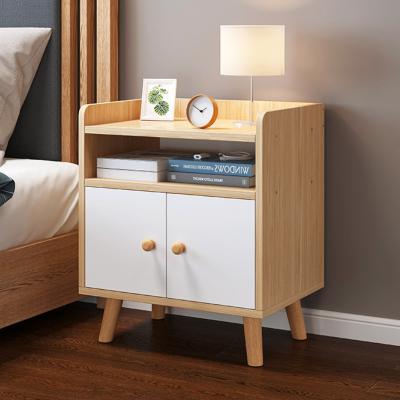 China Night stand modern fashion solid wood leg nightstand bedside table for bedroom for sale