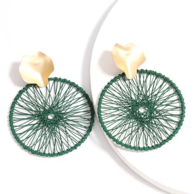 China Personalized Ethnic Lead Free Nickel Free Dreamcatcher Ear Stud Color Dreamcatcher Drop Earrings Gold Plated for sale